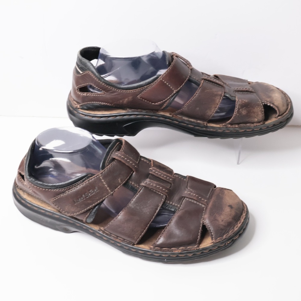 Josef Seibel Mens Brown Leather Fisherman Sandals Comfort Shoes Size 46 12